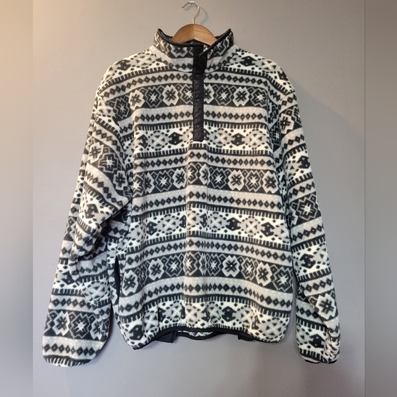 L.L. Bean Other - L.L. Bean Vintage Aztec Fleece Snap Pullover Long Sleeve Ranchwear Mens XL